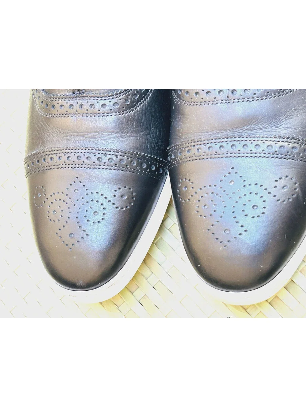 Allen Edmonds Strand Oxford Dress Sneaker Shoe Black Leather Wingtip 13 EEE 3E